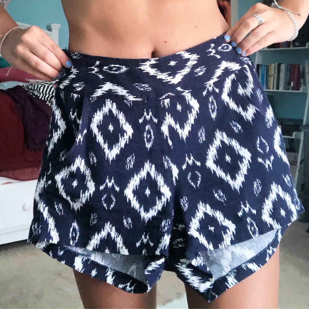 Navy ikat shorts